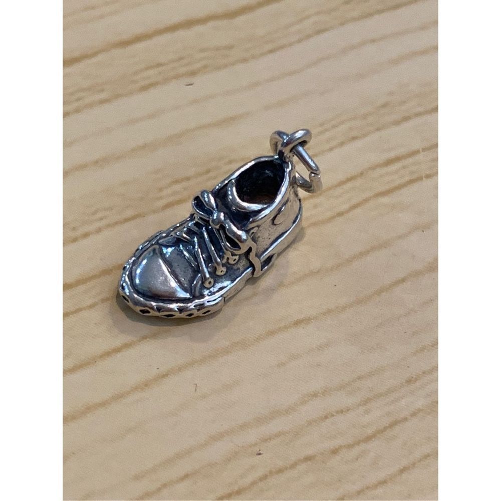 .925 Tennis Shoes Sterling Silver Jewelry Charm #Hightop Shoe #Sports #Vintage